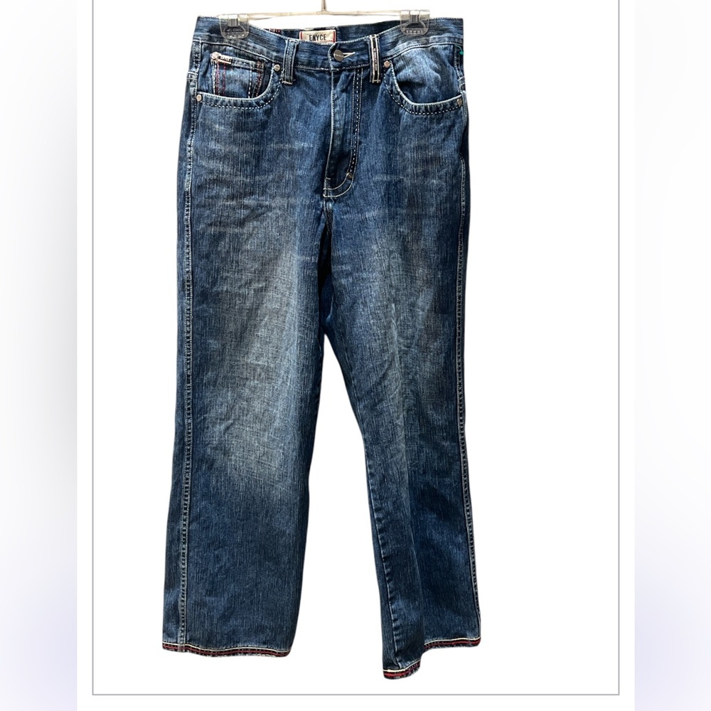 ENYCE Jeans Y2K Hip Hop Baggy Hipster Skater Wide Leg Distress / size 32